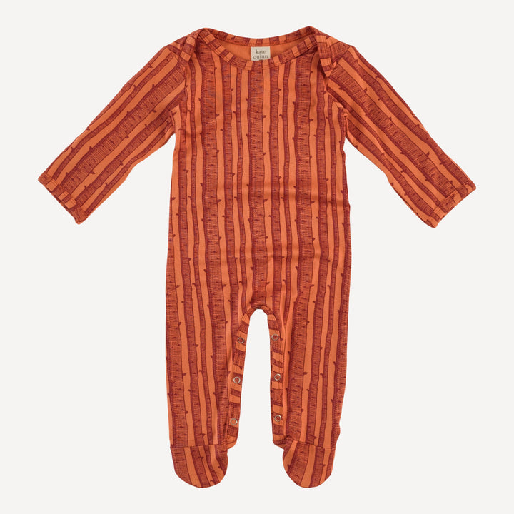 long sleeve lap neck footie | spice birch | bamboo