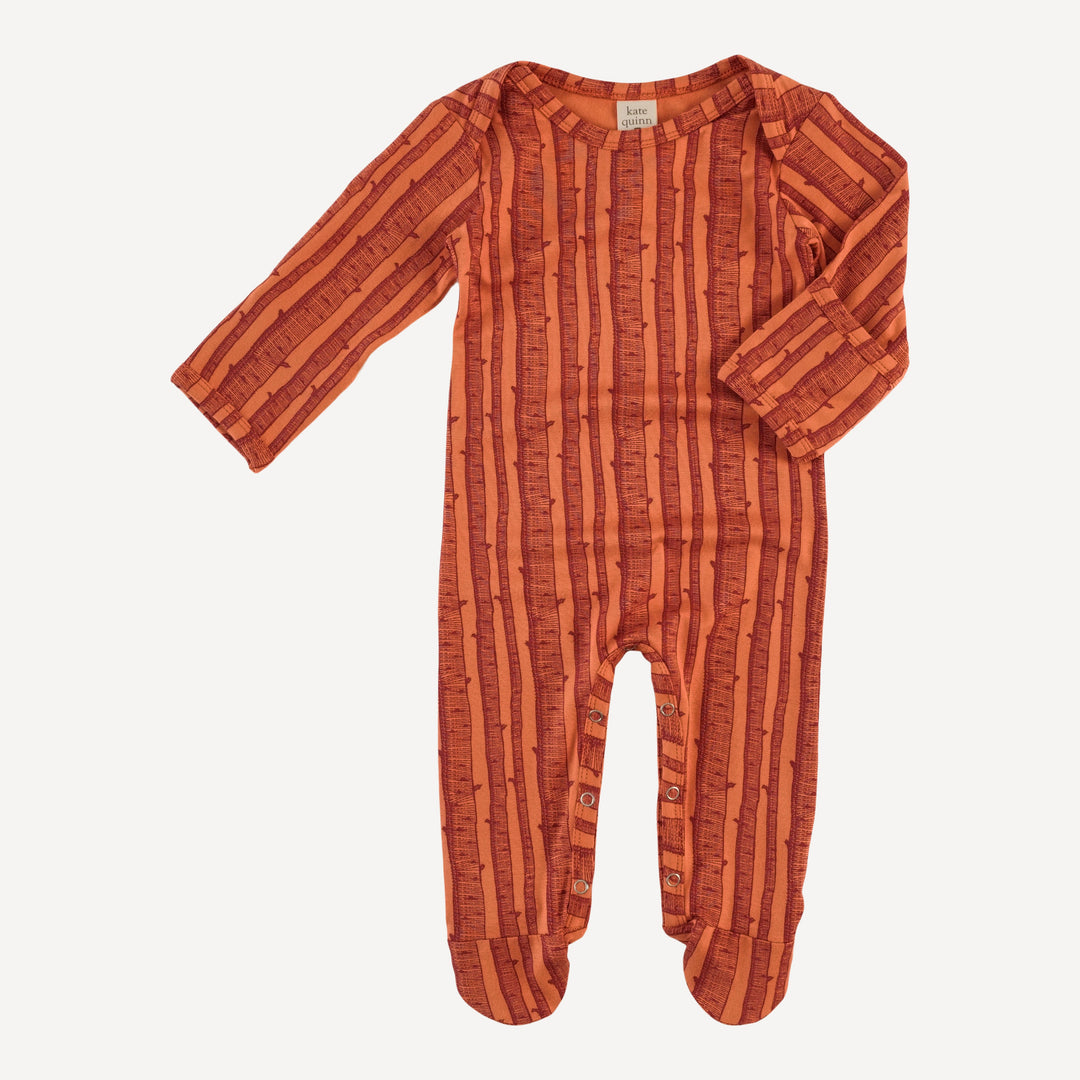 long sleeve lap neck footie | spice birch | bamboo