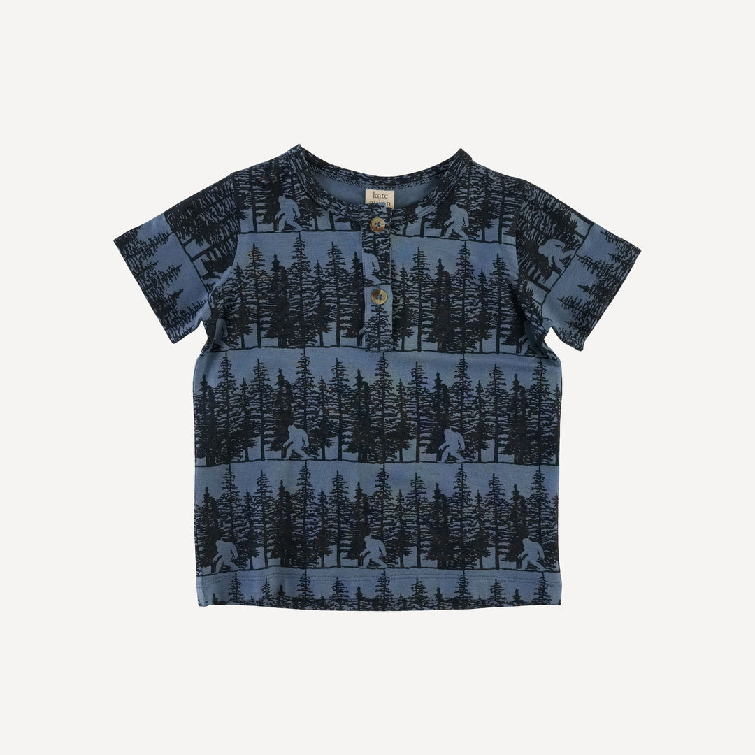 short sleeve basic henley tee | sasquatch | bamboo