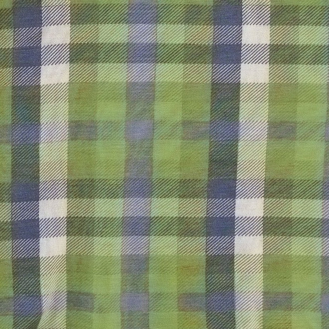 short sleeve ringer tee | green flannel plaid | bamboo