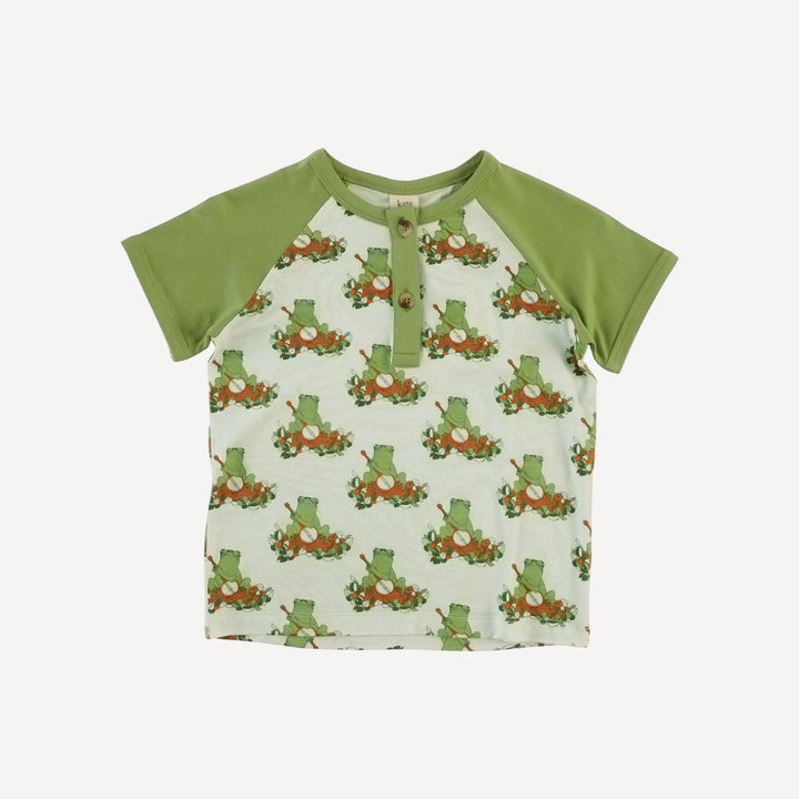 short sleeve henley baseball tee | frog + banjo | bamboo