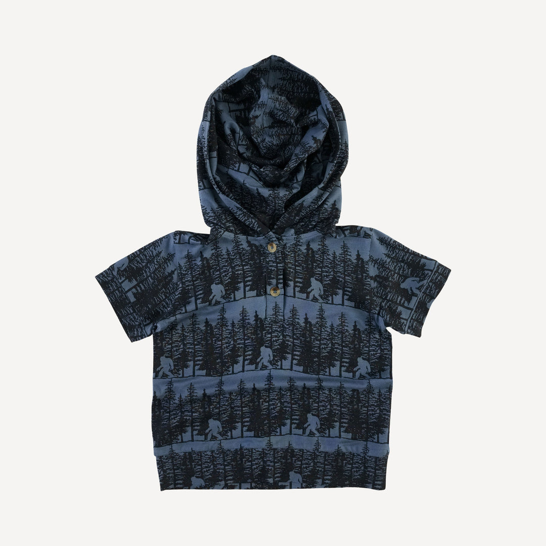 short sleeve henley hoodie | sasquatch | bamboo
