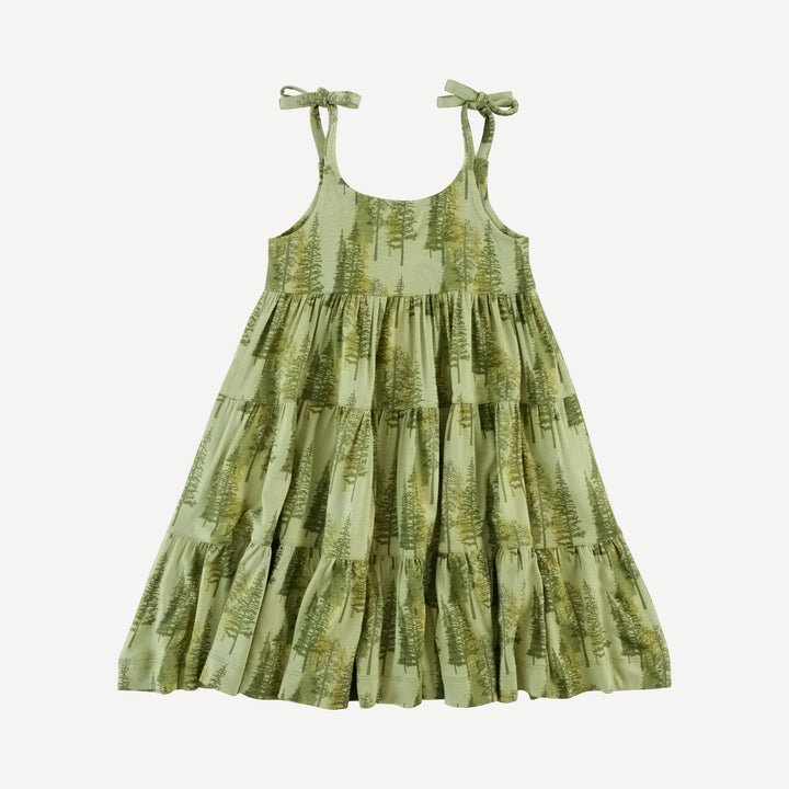 spaghetti tie prairie dress | northwest forest | bamboo