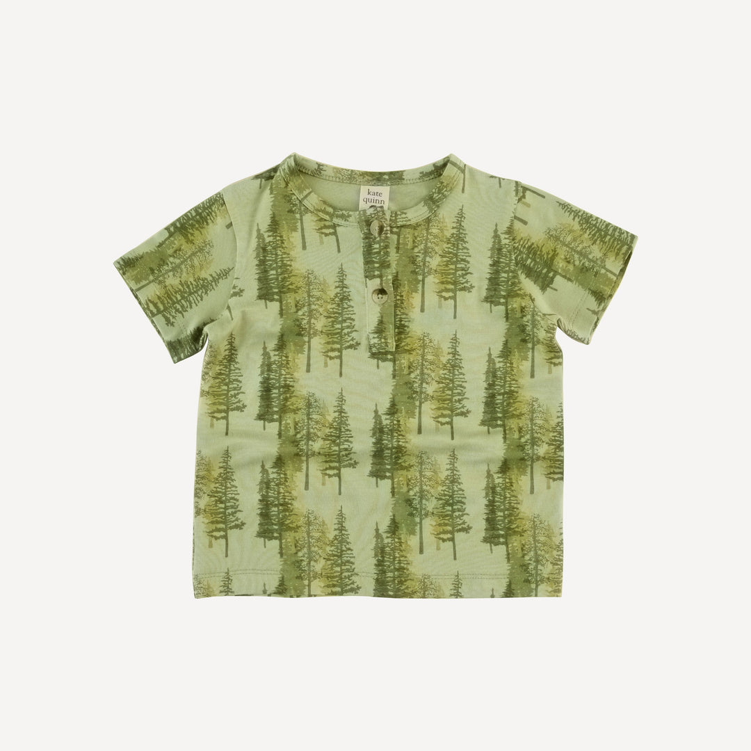 short sleeve basic henley tee | northwest forest | bamboo