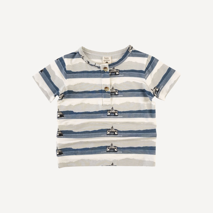 short sleeve basic henley tee | ferry boat | bamboo