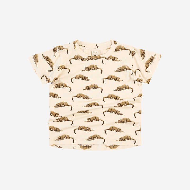 short sleeve essential boxy tee | mountain lion | bamboo