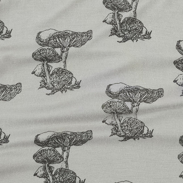 short sleeve basic henley tee | gray mushroom snail | bamboo