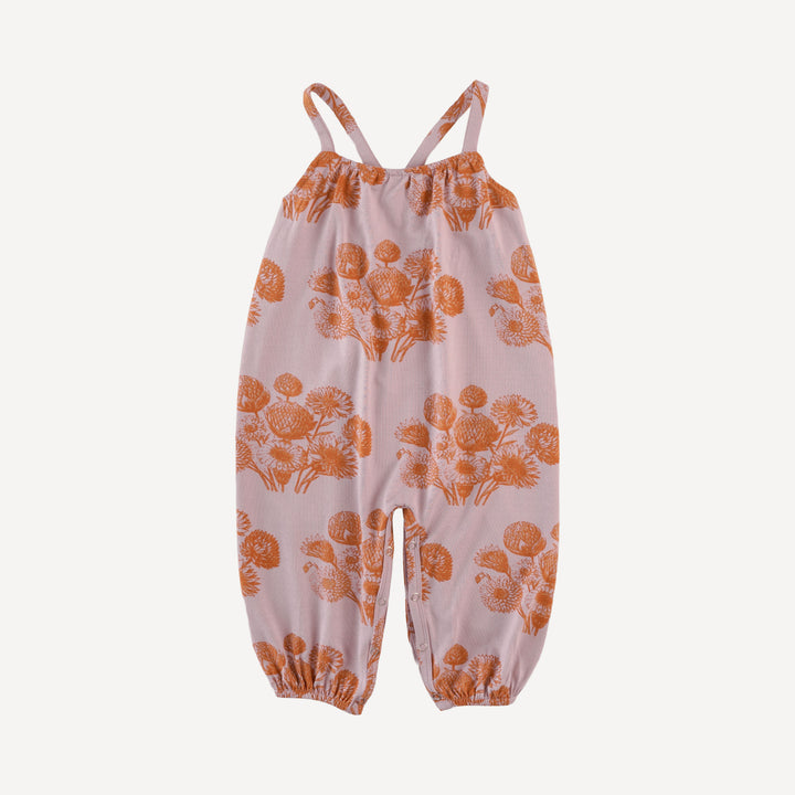 cross back spaghetti strap bubble jumpsuit | caramel dahlia | bamboo