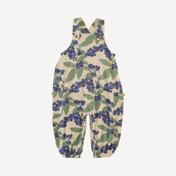 gathered bubble pocket overall | blueberries | bamboo