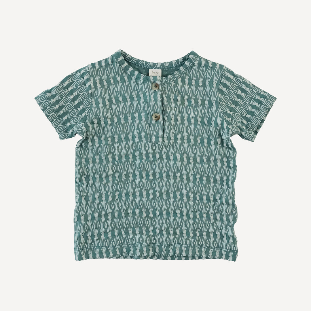 short sleeve basic henley tee | sketched argyle | bamboo