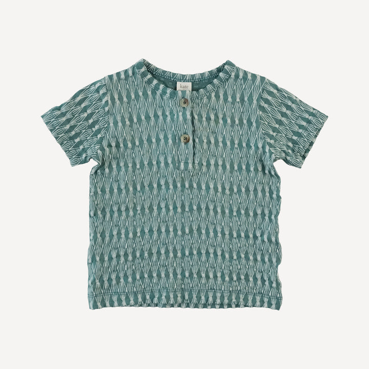 short sleeve basic henley tee | sketched argyle | bamboo