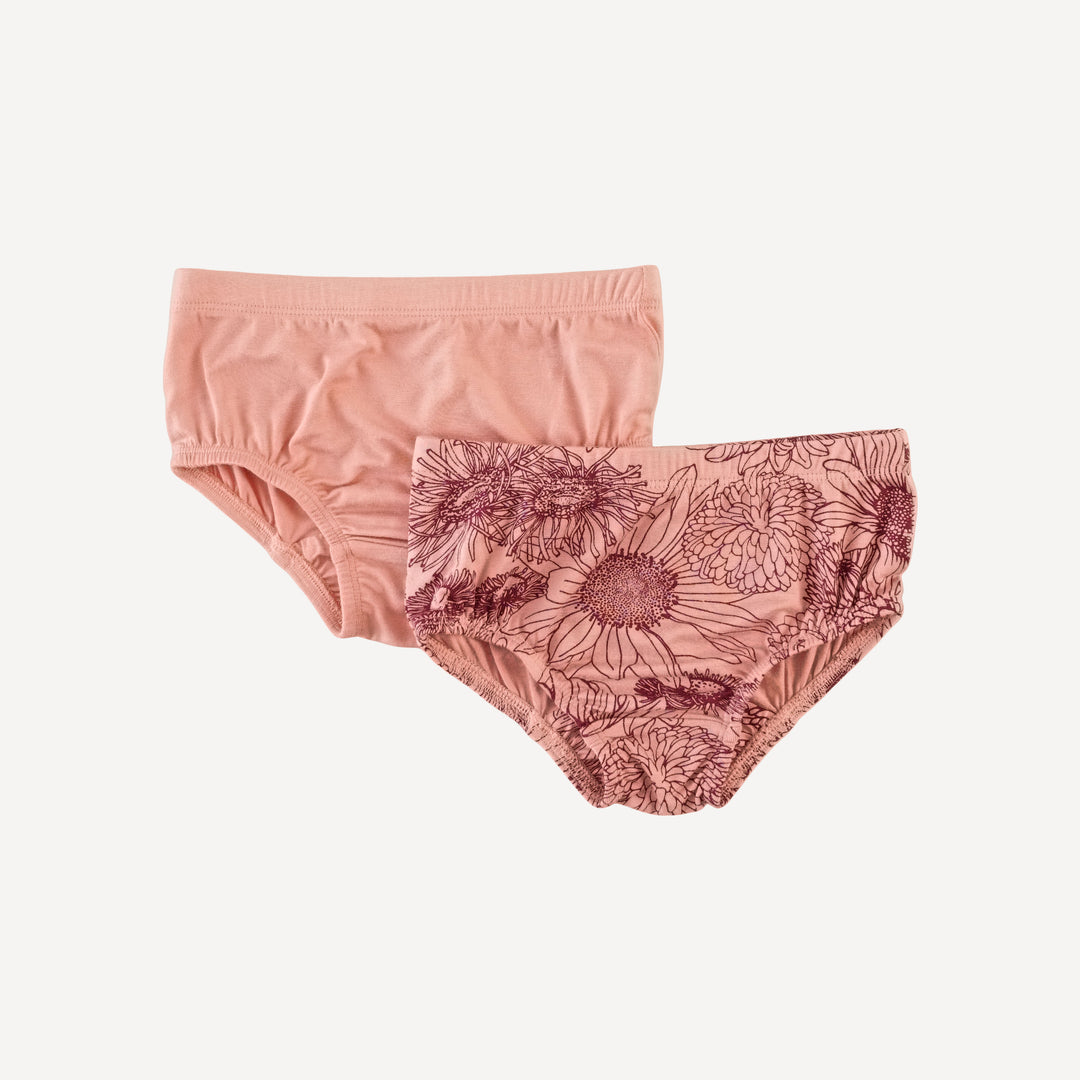 underwear set of 2 | merlot sunflowers | bamboo