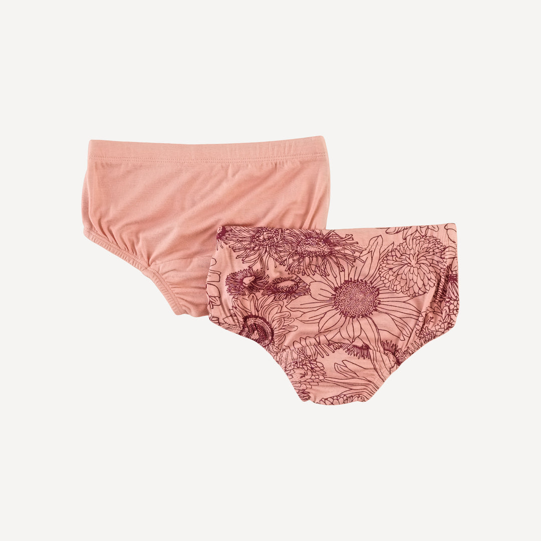 underwear set of 2 | merlot sunflowers | bamboo
