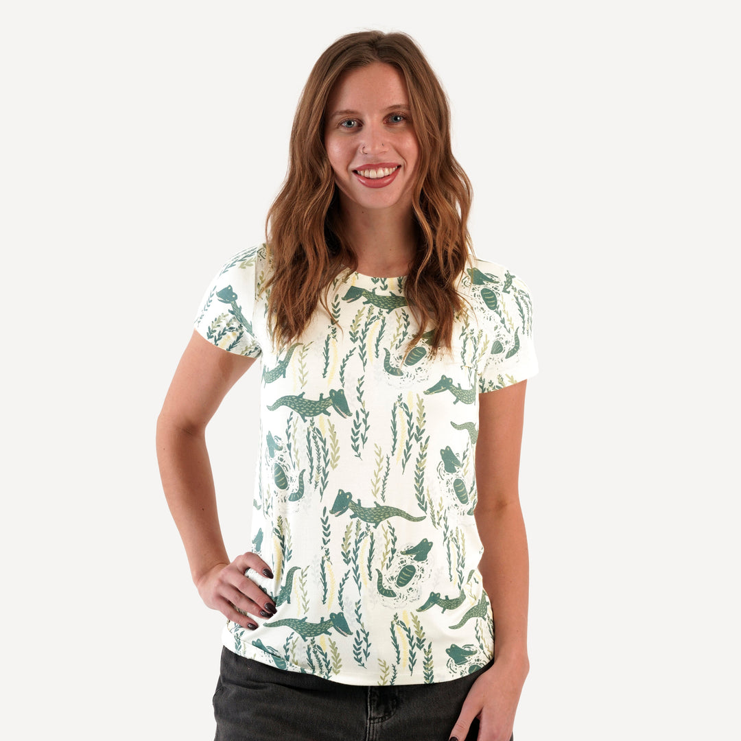 womens basic tee | crocodile | bamboo