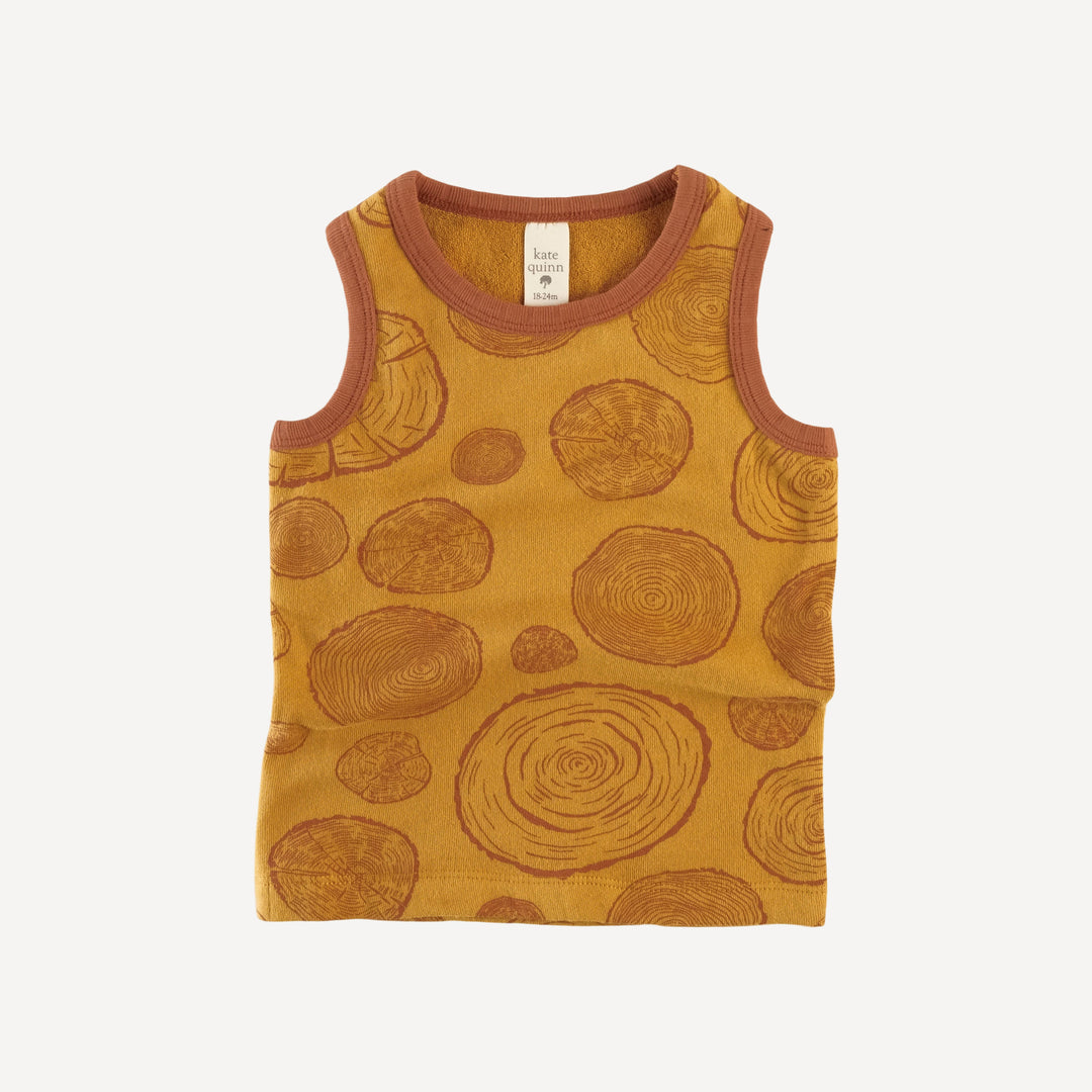 two tone racer back tank | tree rings | organic cotton terry
