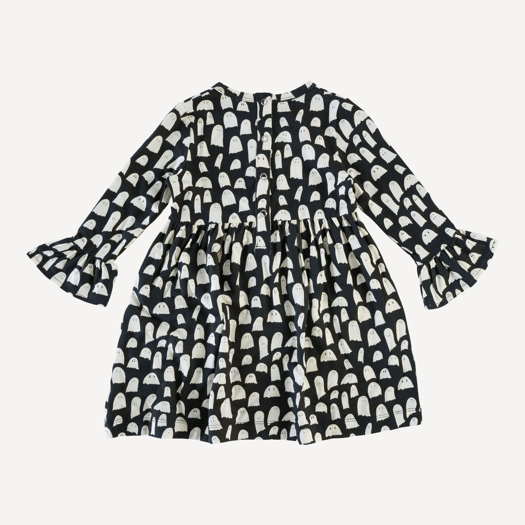 long bell sleeve dress | ghost | organic cotton interlock