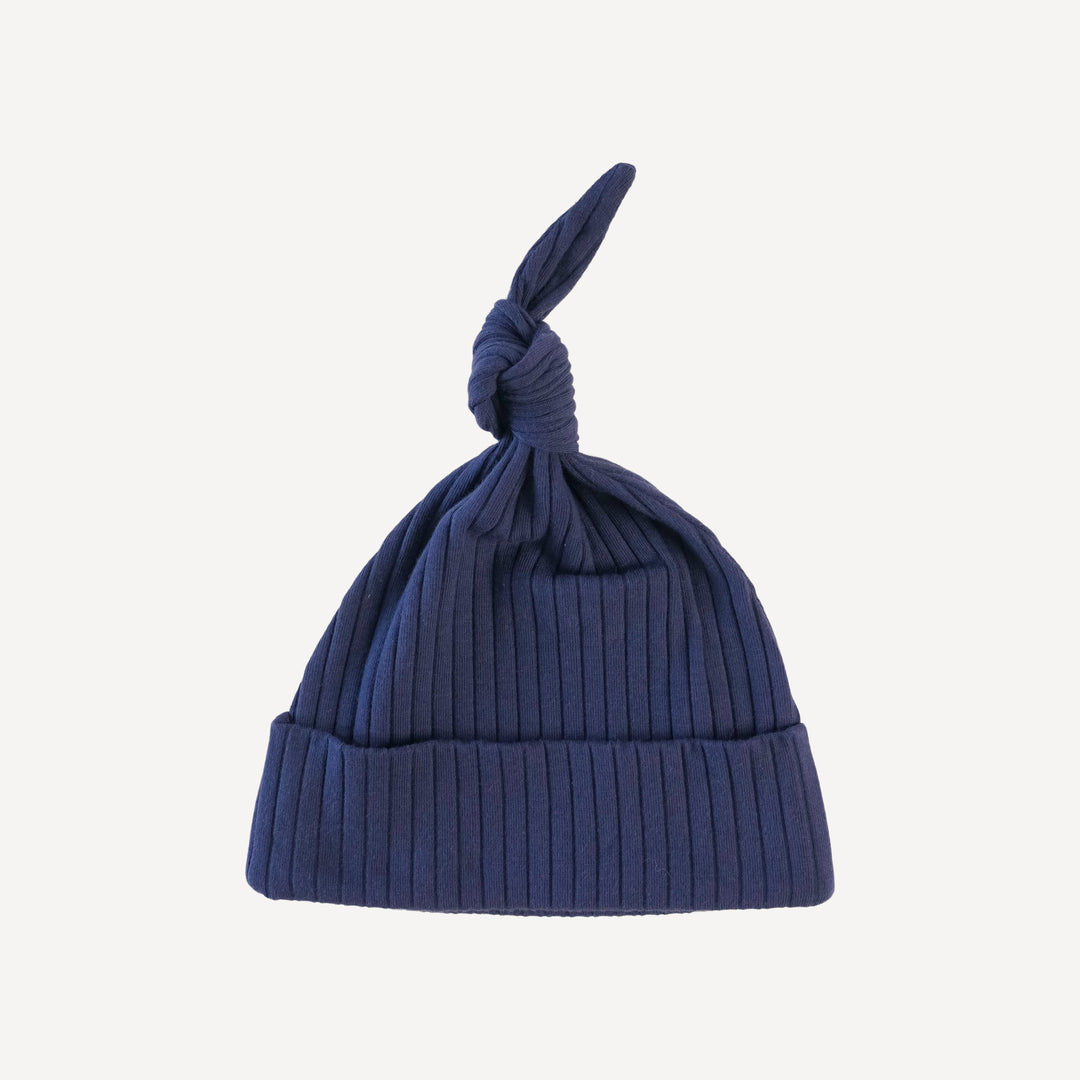 knot hat | deep navy | organic cotton wide rib