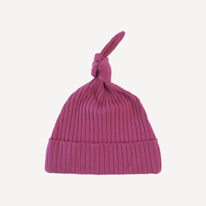 knot hat | pepper berry | organic cotton wide rib