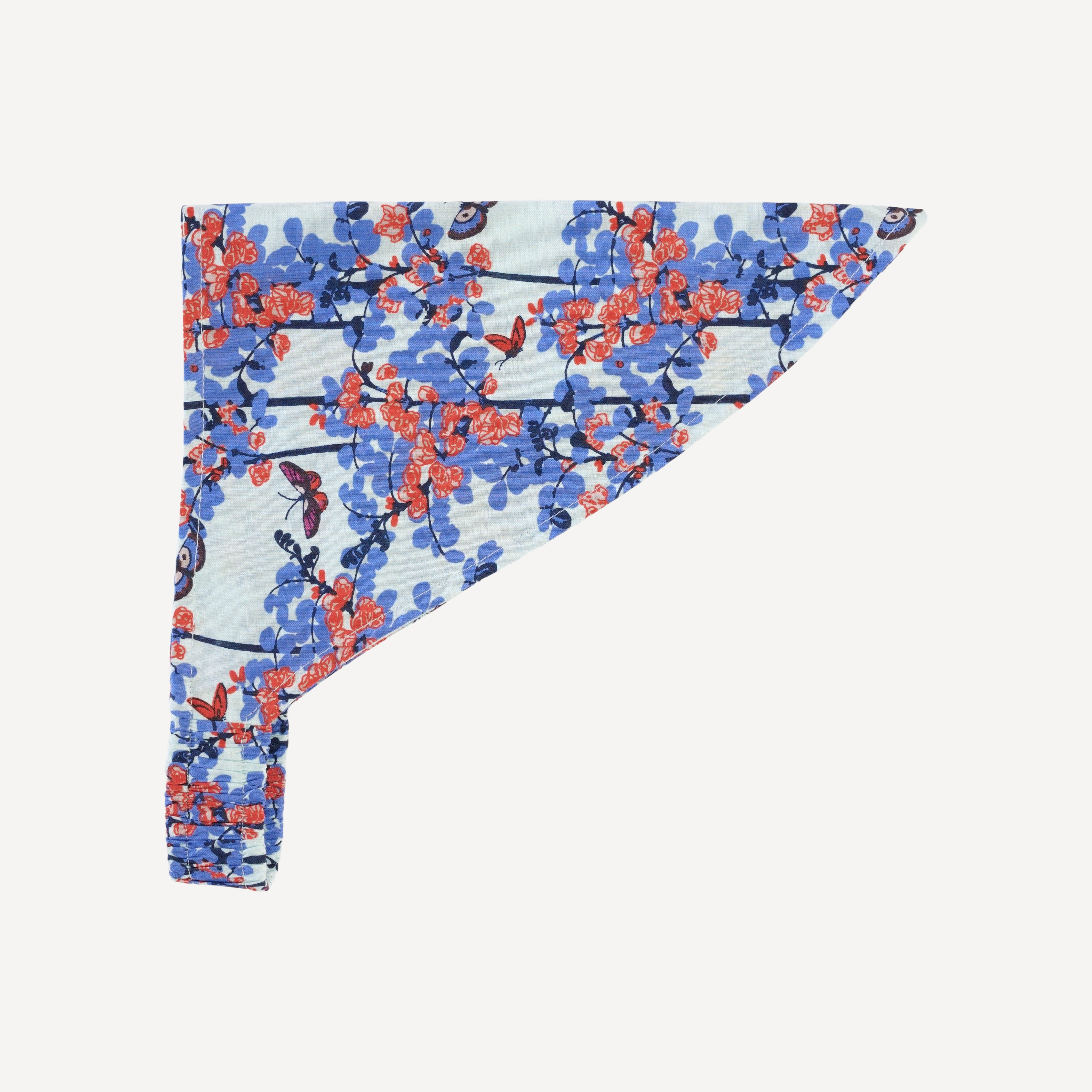 bandana headband blue sweet pea butterfly organic cotton woven