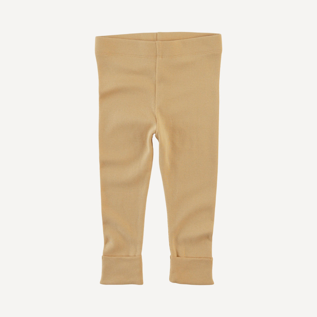 classic cuffed legging | marzipan | organic cotton flat rib