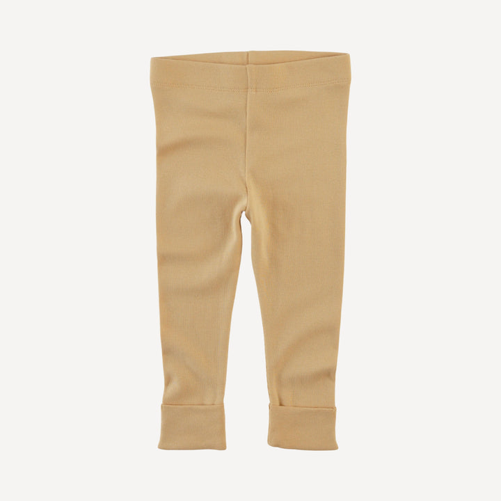 classic cuffed legging | marzipan | organic cotton flat rib