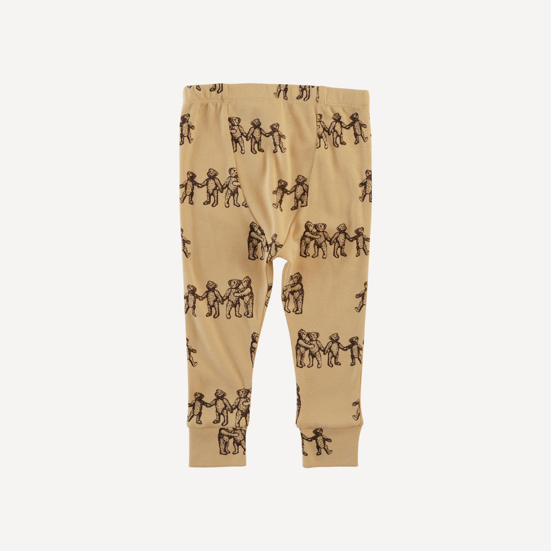 long sleeve crew neck pj set | classic teddy bear | organic cotton flat rib