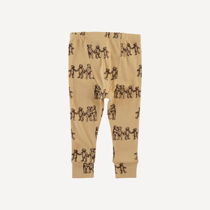 long sleeve crew neck pj set | classic teddy bear | organic cotton flat rib