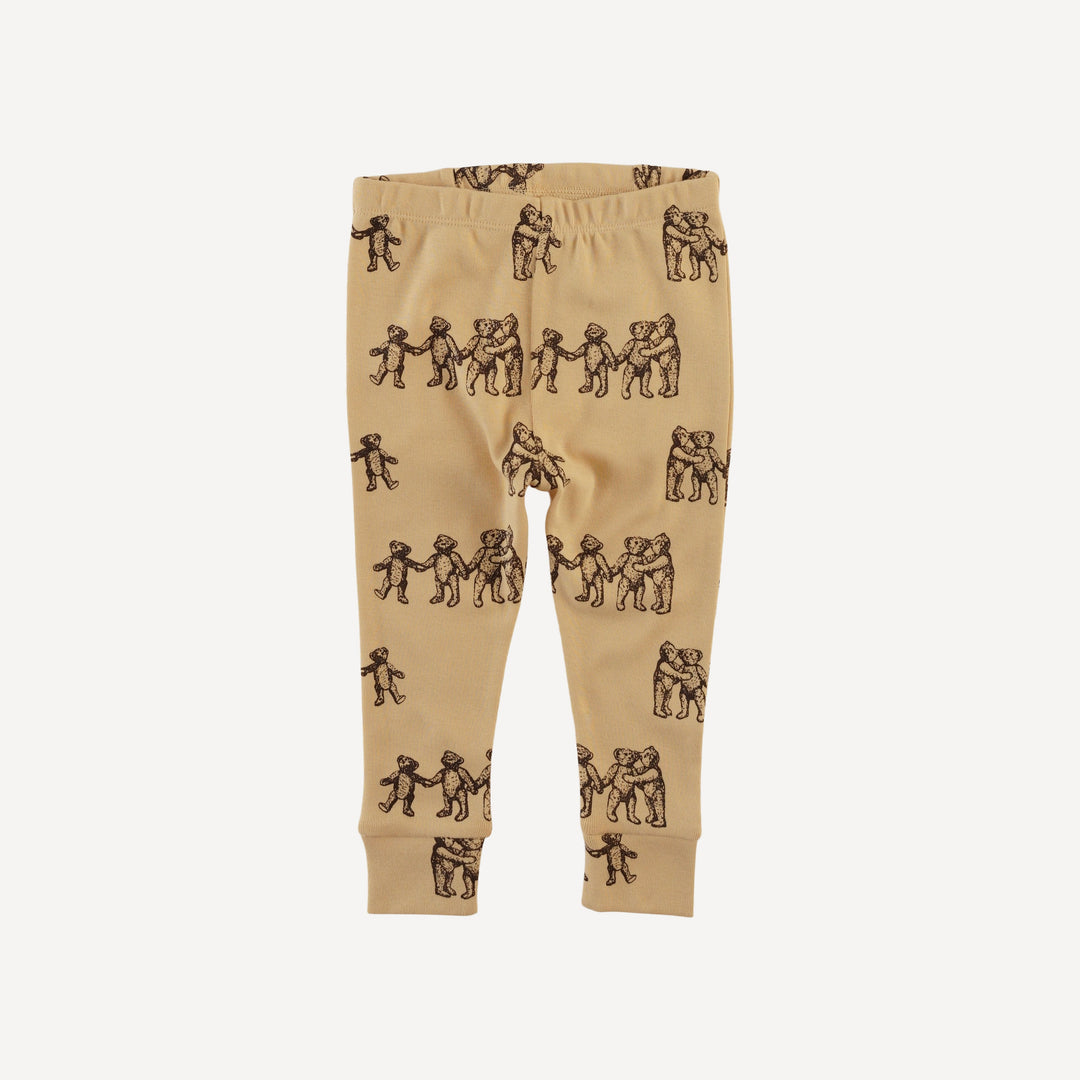 long sleeve crew neck pj set | classic teddy bear | organic cotton flat rib