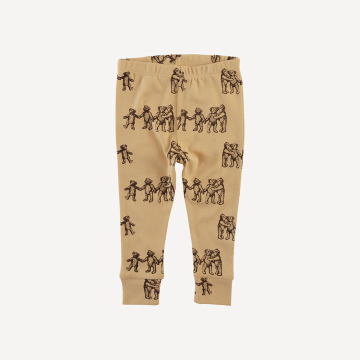 long sleeve crew neck pj set | classic teddy bear | organic cotton flat rib