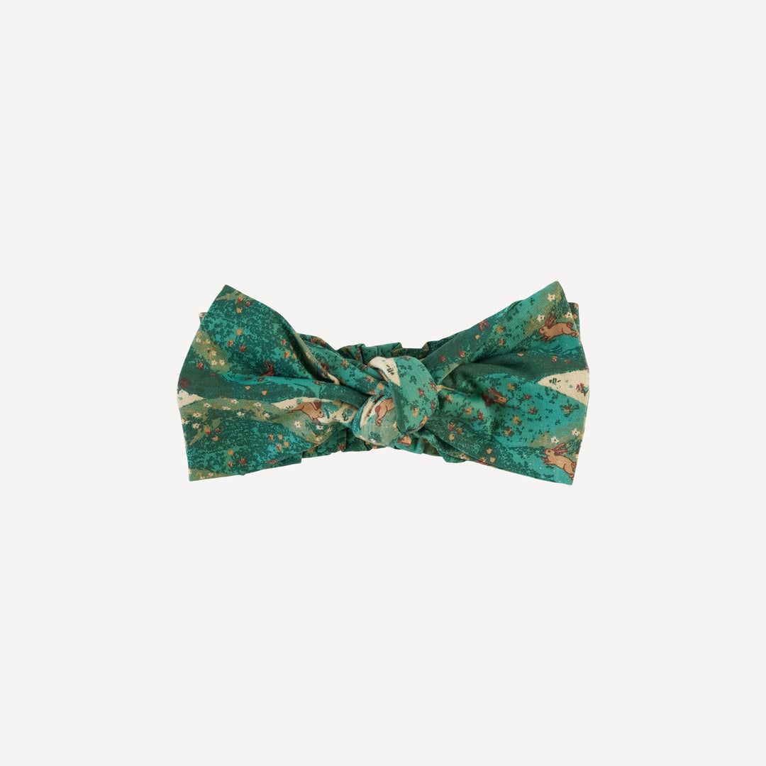 large bow elastic headband | bunny field | bamboo