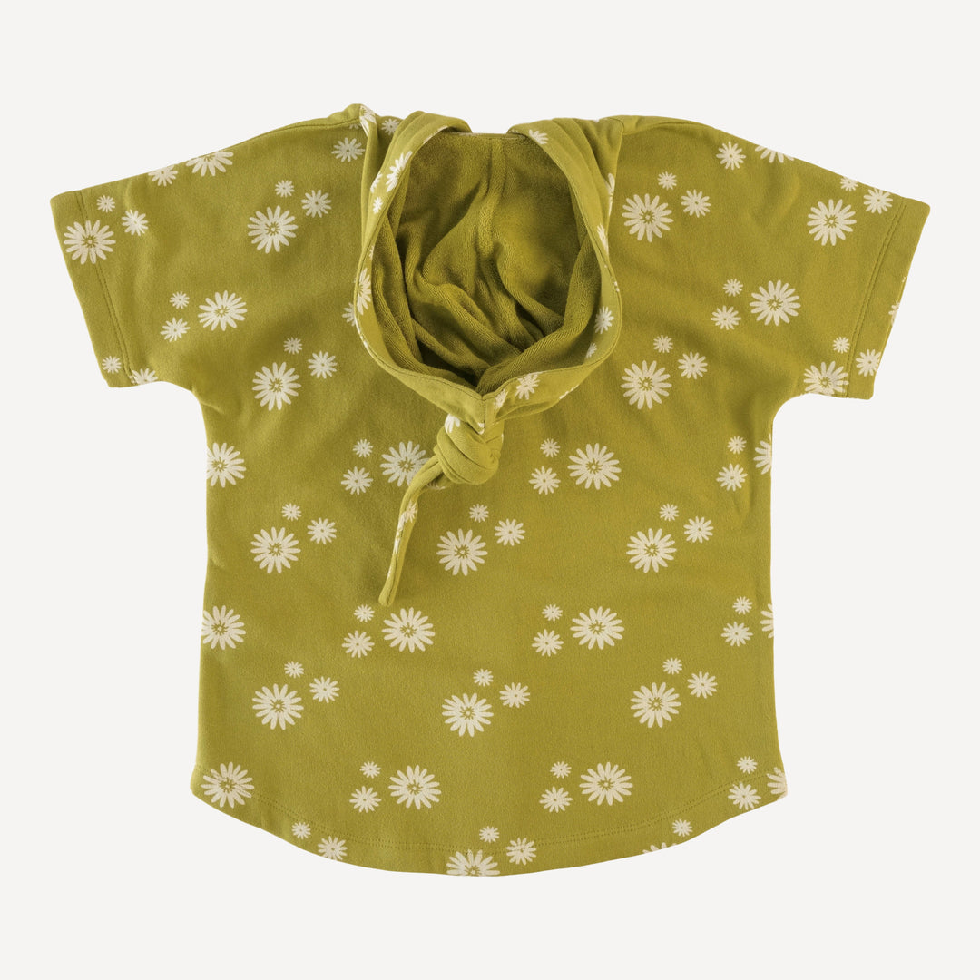 zip coverup | spring green tiny daisy | organic cotton terry