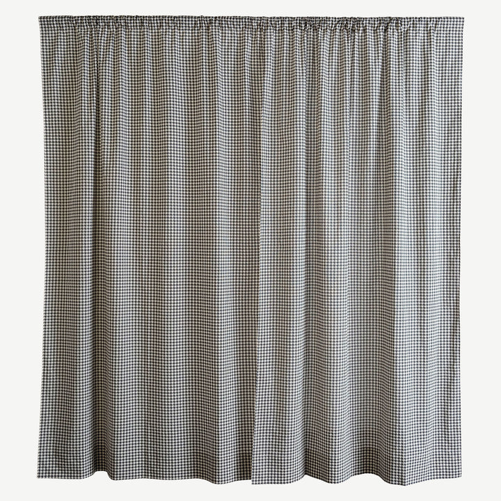 pole pocket window panel set of 2 | houndstooth | organic cotton woven