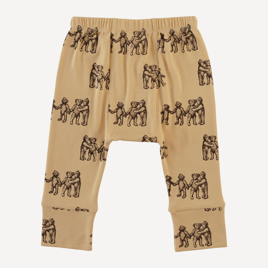 classic panda pant | classic teddy bear | organic cotton flat rib