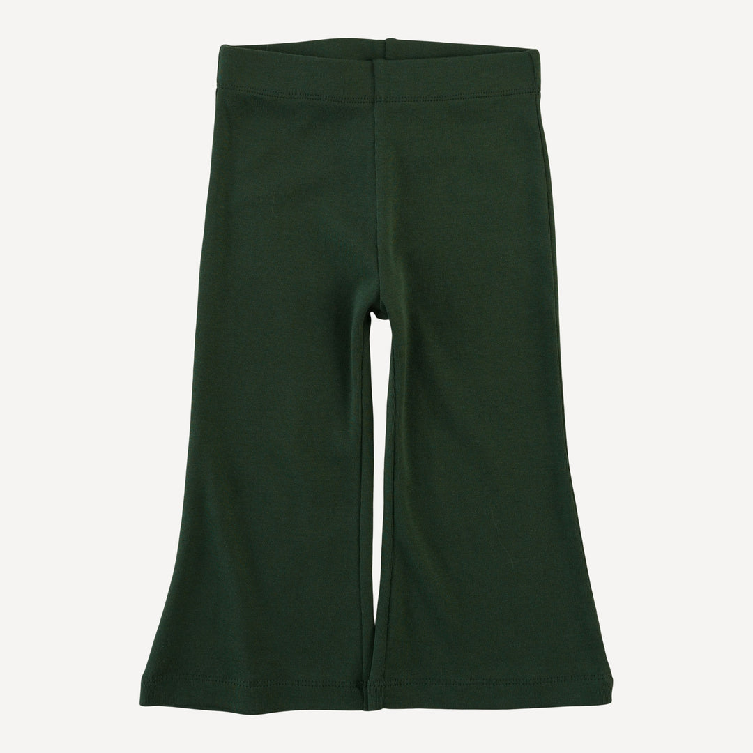 long sleeve peter pan top + flare pant set | mountain pine | organic cotton flat rib