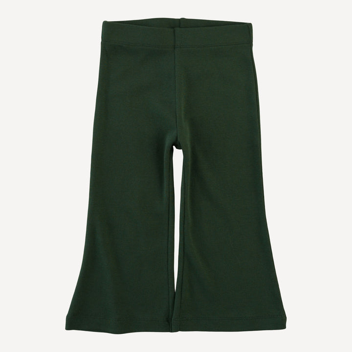 long sleeve peter pan top + flare pant set | mountain pine | organic cotton flat rib