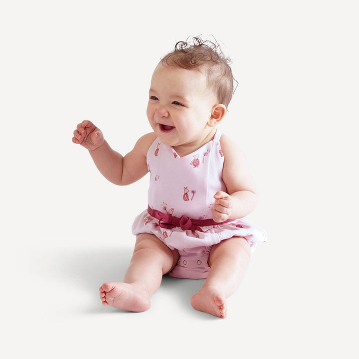 spaghetti bow bubble | pink piglet | organic cotton interlock