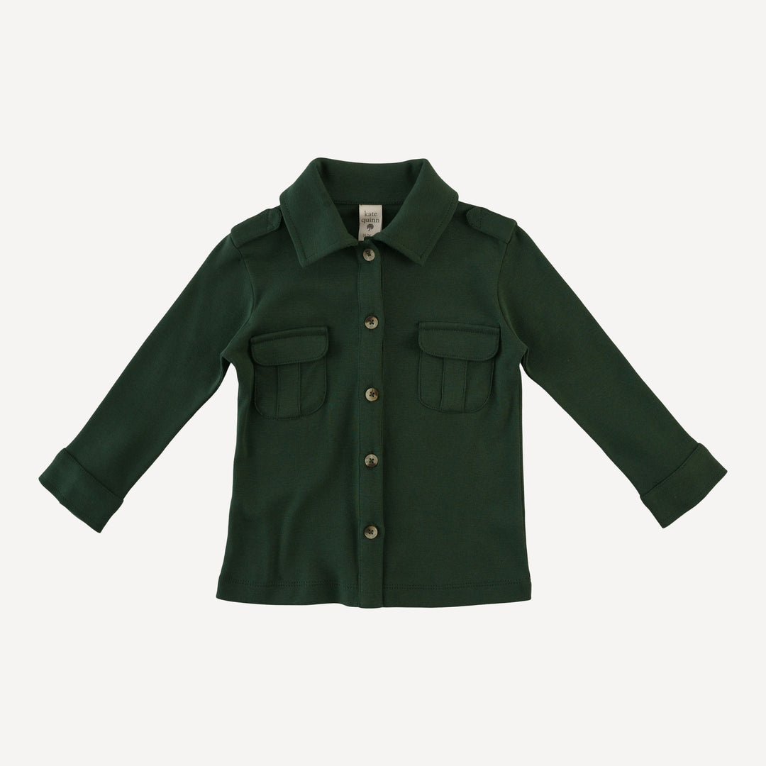 long sleeve military top | mountain view | organic cotton flat rib