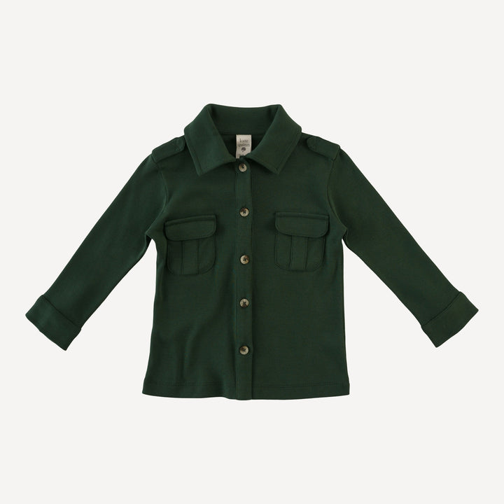long sleeve military top | mountain view | organic cotton flat rib
