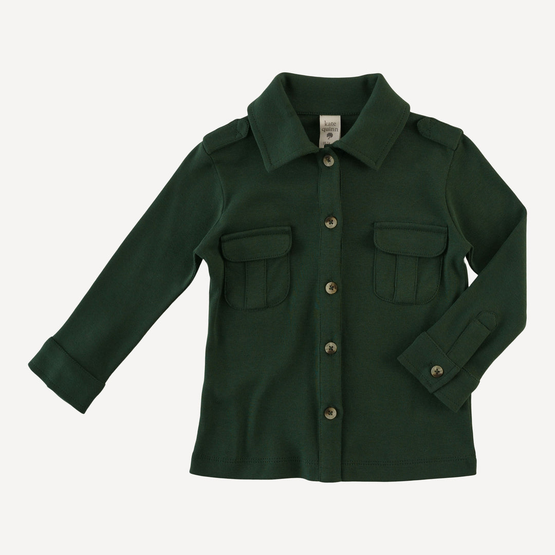 long sleeve military top | mountain view | organic cotton flat rib