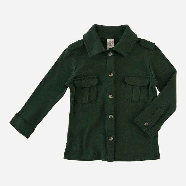 long sleeve military top | mountain view | organic cotton flat rib