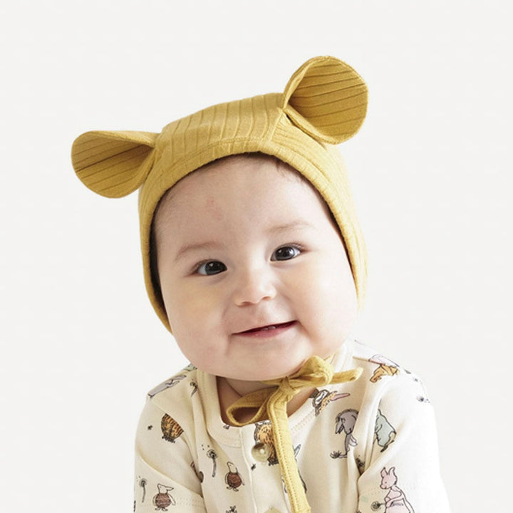 bear hat | golden honey | organic cotton wide rib