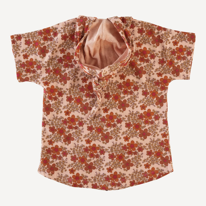 zip coverup | scarlet 60`s daisy | organic cotton terry