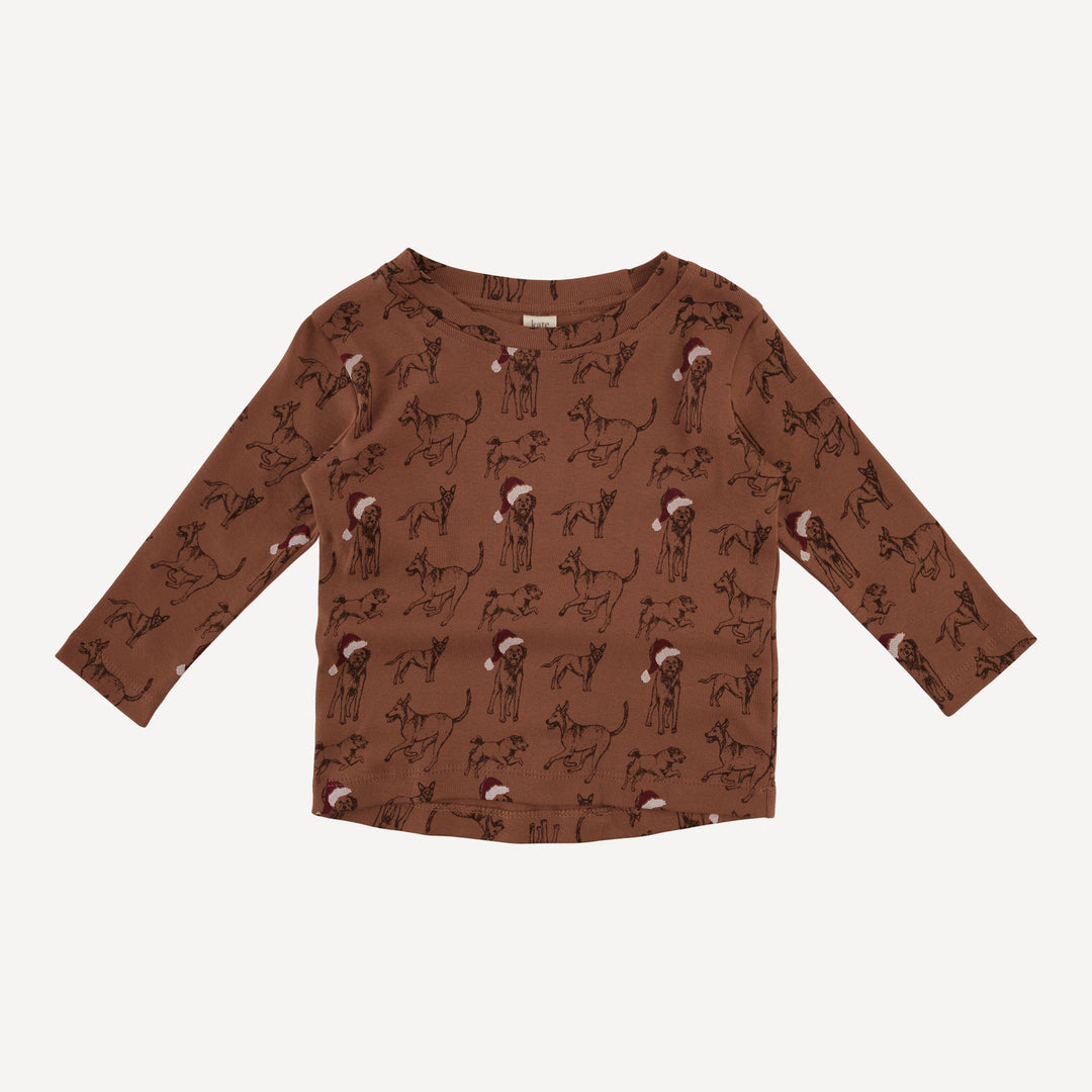 long sleeve essential boxy tee | santa mutts | organic cotton flat rib