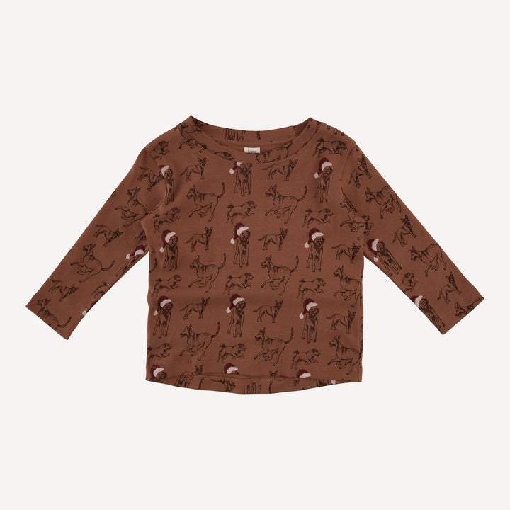 long sleeve essential boxy tee | santa mutts | organic cotton flat rib