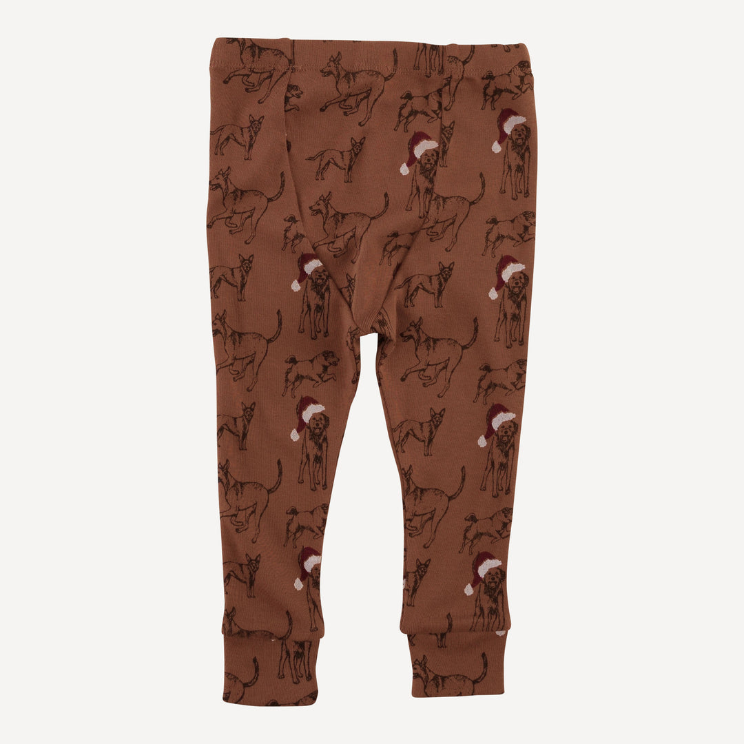 long sleeve crew neck pj set | santa mutts | organic cotton flat rib