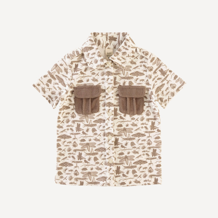 short sleeve military top | fossil forest insects | organic cotton interlock