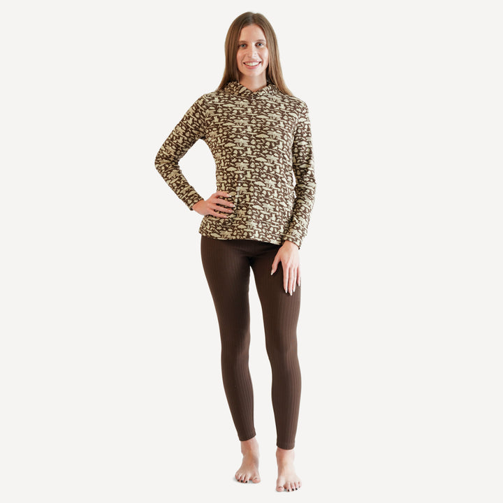 womens hoodie + legging set | forest insects | organic cotton interlock