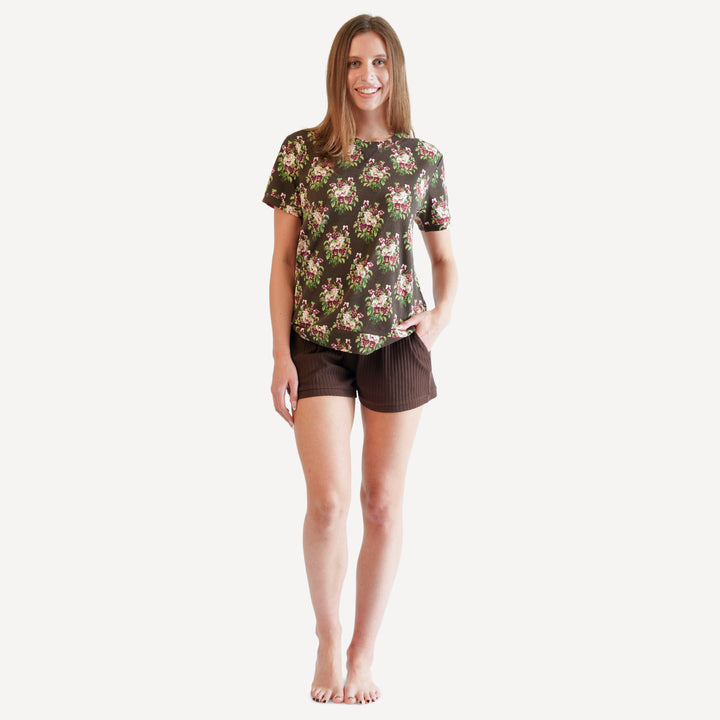 womens jamie short set | pink pansey | organic cotton interlock