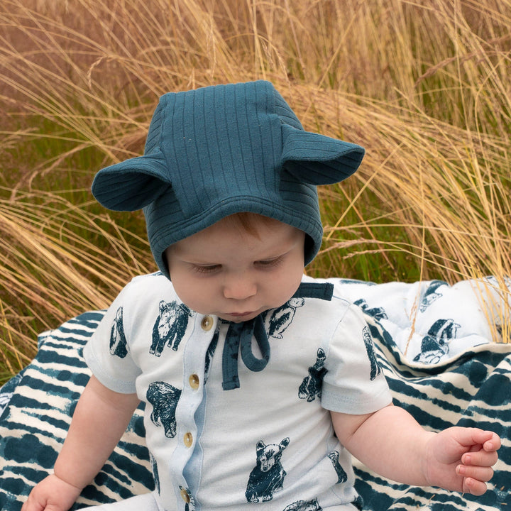 bear hat | tapestry | organic cotton wide rib