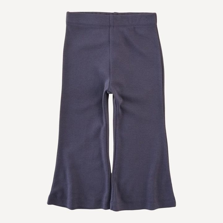 flare leg pant | shadow blue | organic cotton flat rib